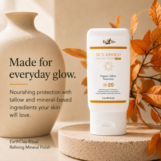 SunKissed Organic Tallow Sunscreen SPF 20 2 oz - Eat 2 Live