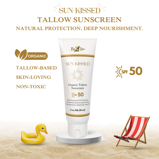 SunKissed Organic Tallow Sunscreen SPF 50 - Eat 2 Live