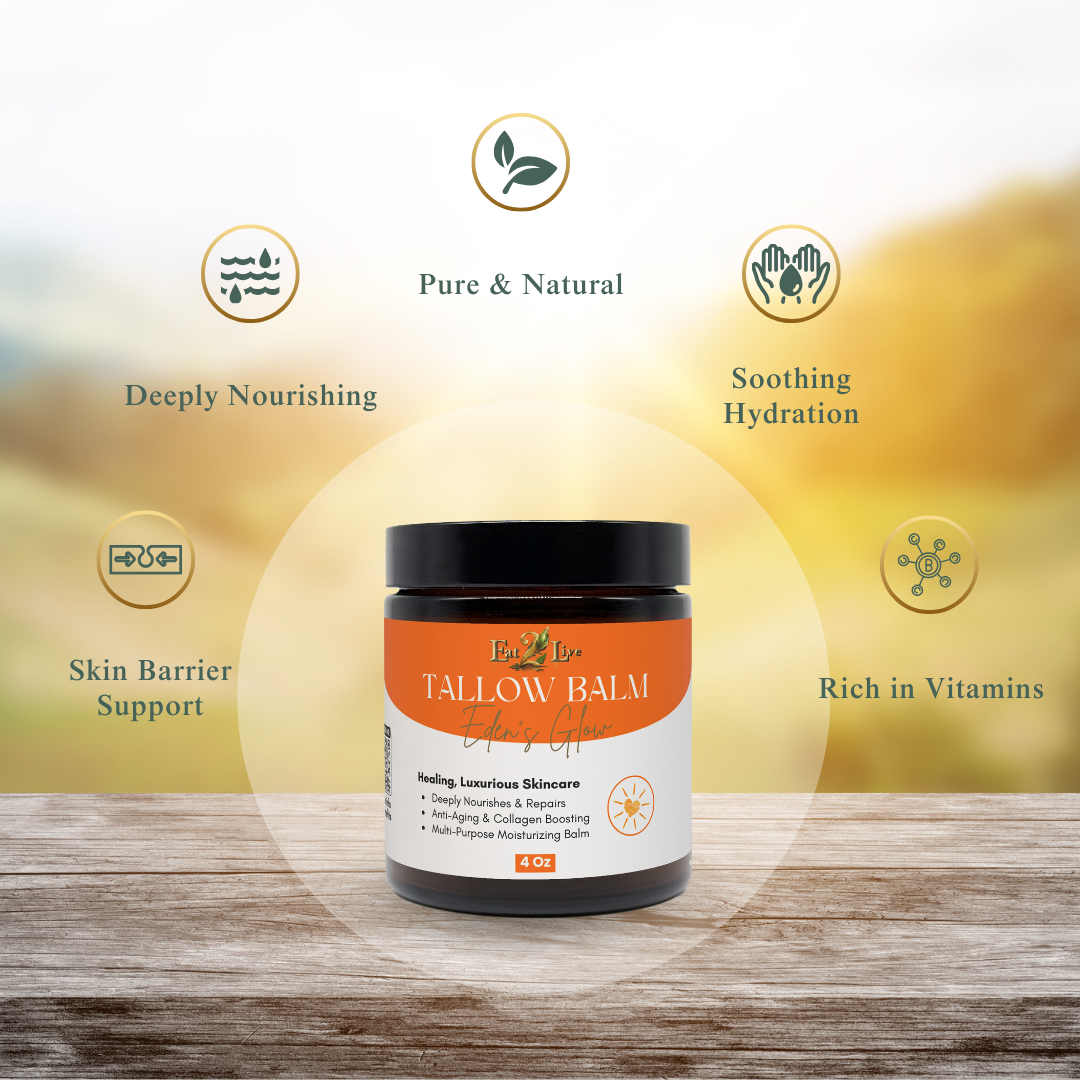Eden’s Glow Tallow Balm - Sample Size (0.5 oz) - Eat 2 Live