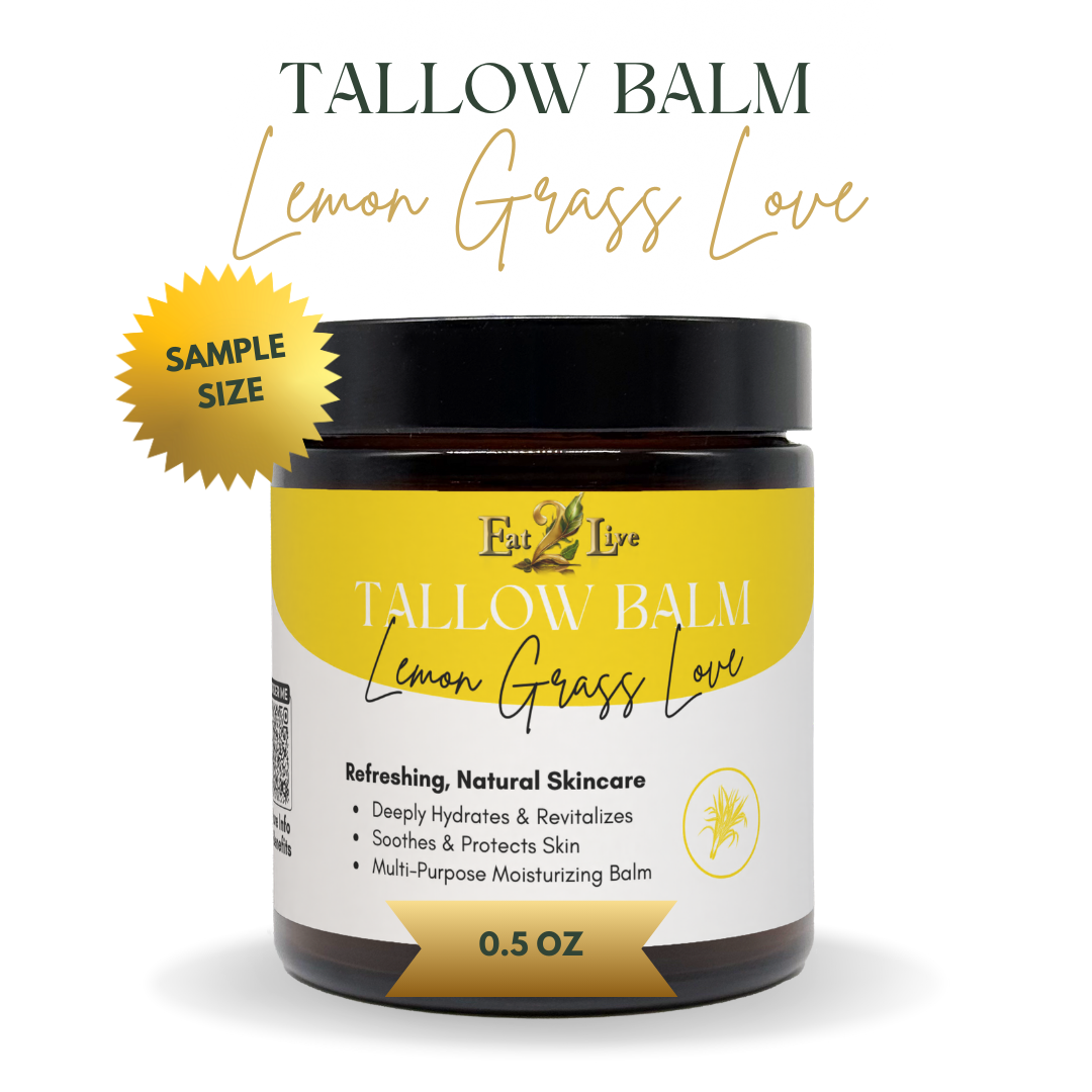 Lemon Grass Love Whipped Tallow Balm - Sample Size (0.5 oz) - Eat 2 Live