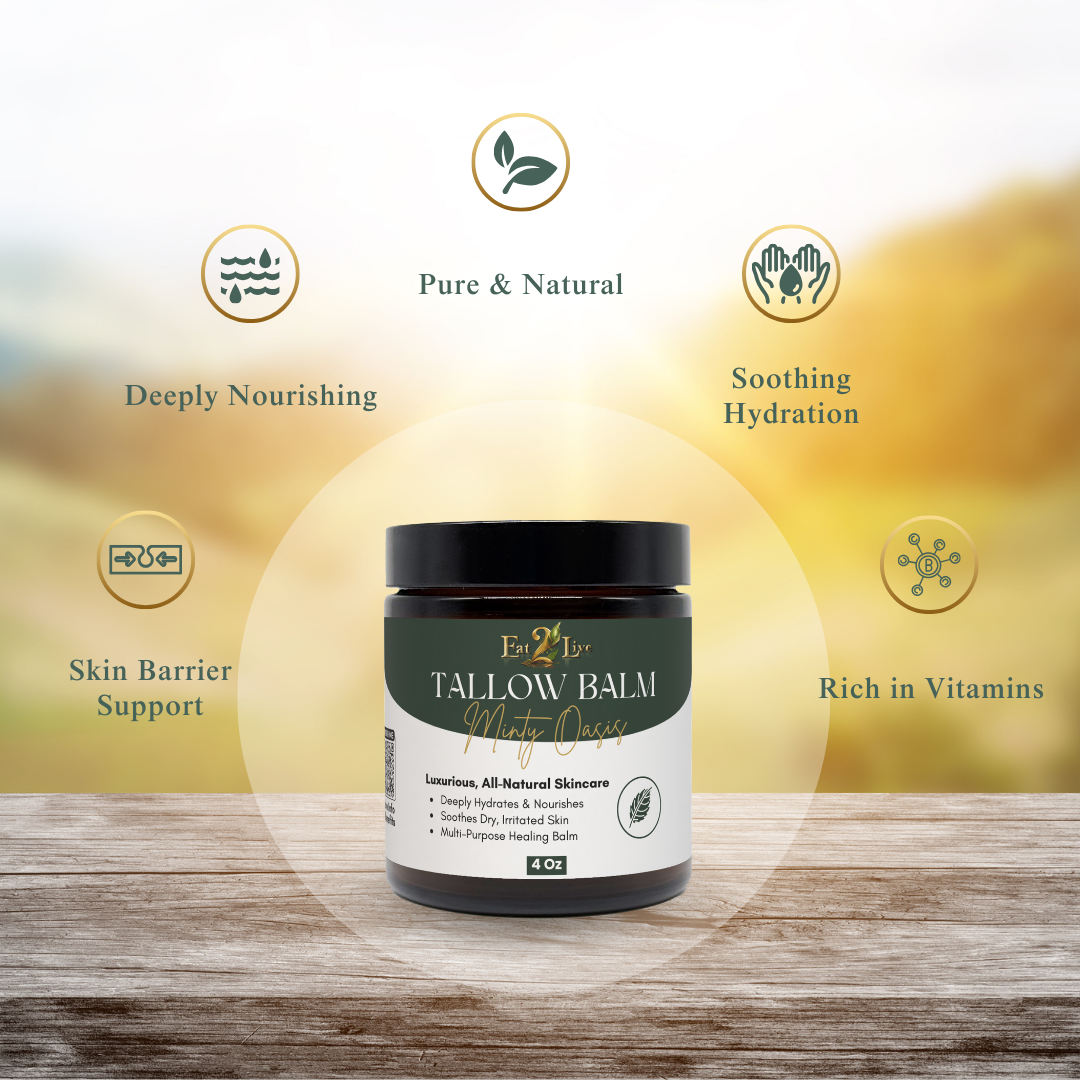 Minty Oasis Whipped Tallow Balm - Eat 2 Live