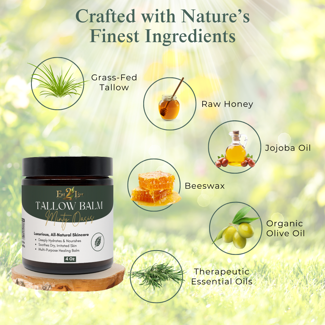Minty Oasis Whipped Tallow Balm - Eat 2 Live