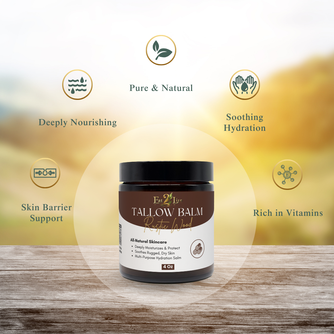 Rustic Woods Whipped Tallow Balm - Sample Size (0.5 oz) - Eat 2 Live