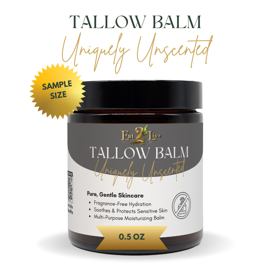 Uniquely Unscented Whipped Tallow Balm - Sample Size (0.5 oz) - Eat 2 Live
