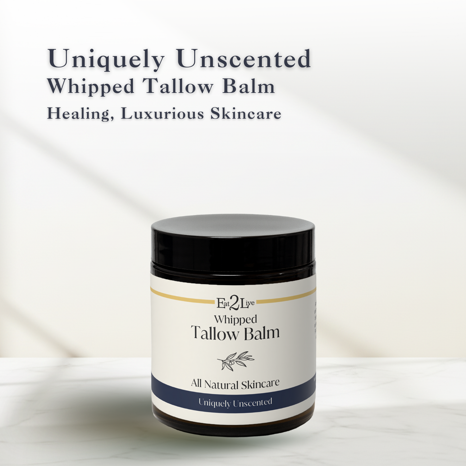 Uniquely Unscented Whipped Tallow Balm - Eat 2 Live