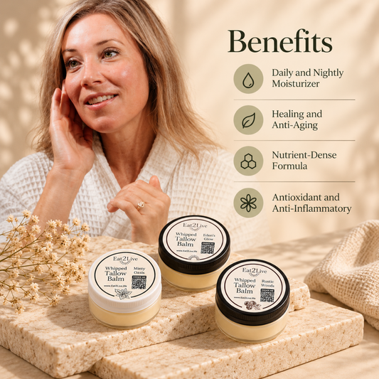 3-Piece Whipped Tallow Balm Sample Set - Founder's Choice - Eat 2 Live