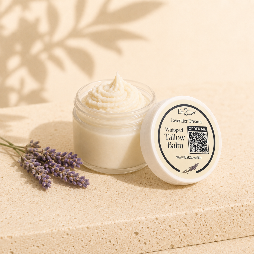 Lavender Dreams Whipped Tallow Balm - Sample Size (0.5 oz) - Eat 2 Live