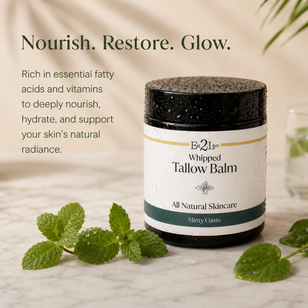 Minty Oasis Whipped Tallow Balm - Eat 2 Live