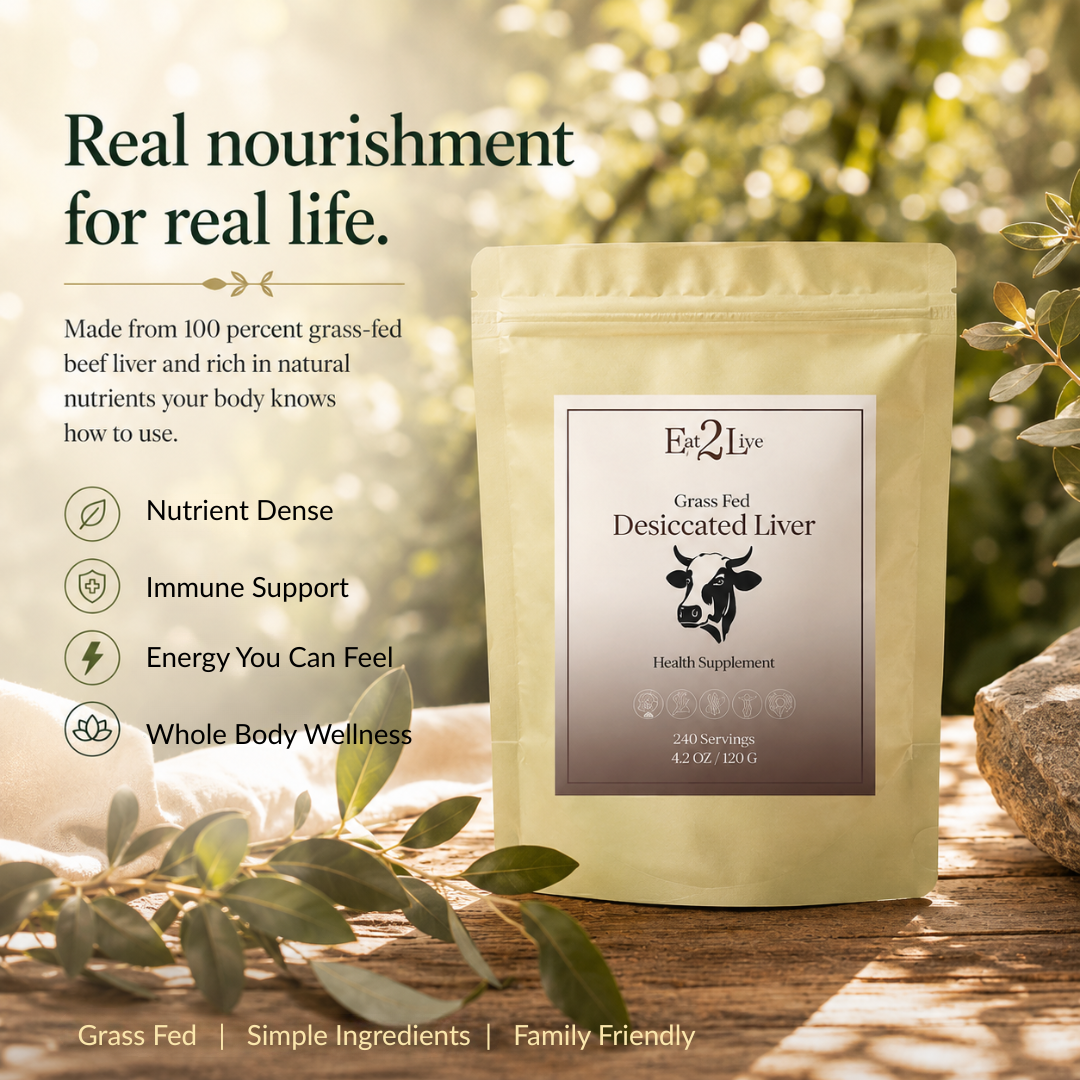 Grass-Fed Desiccated Liver - Eat 2 Live