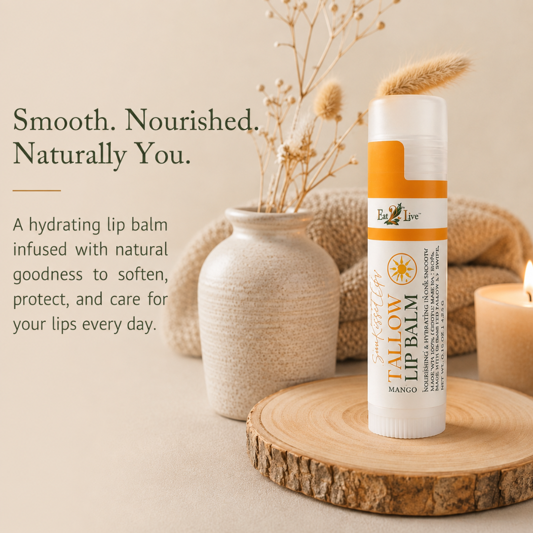 Sunkissed Tallow Lip Balm - Eat 2 Live