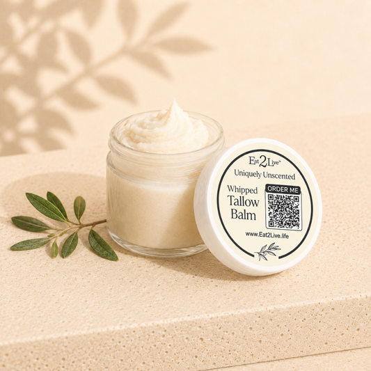 Uniquely Unscented Whipped Tallow Balm - Sample Size (0.5 oz) - Eat 2 Live