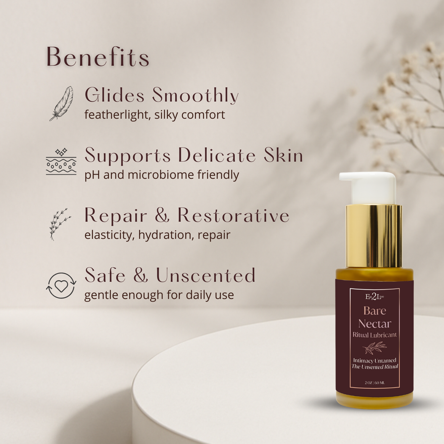 Bare Nectar Ritual Lubricant | Intimacy Untamed | The Unscented Ritual - Eat 2 Live