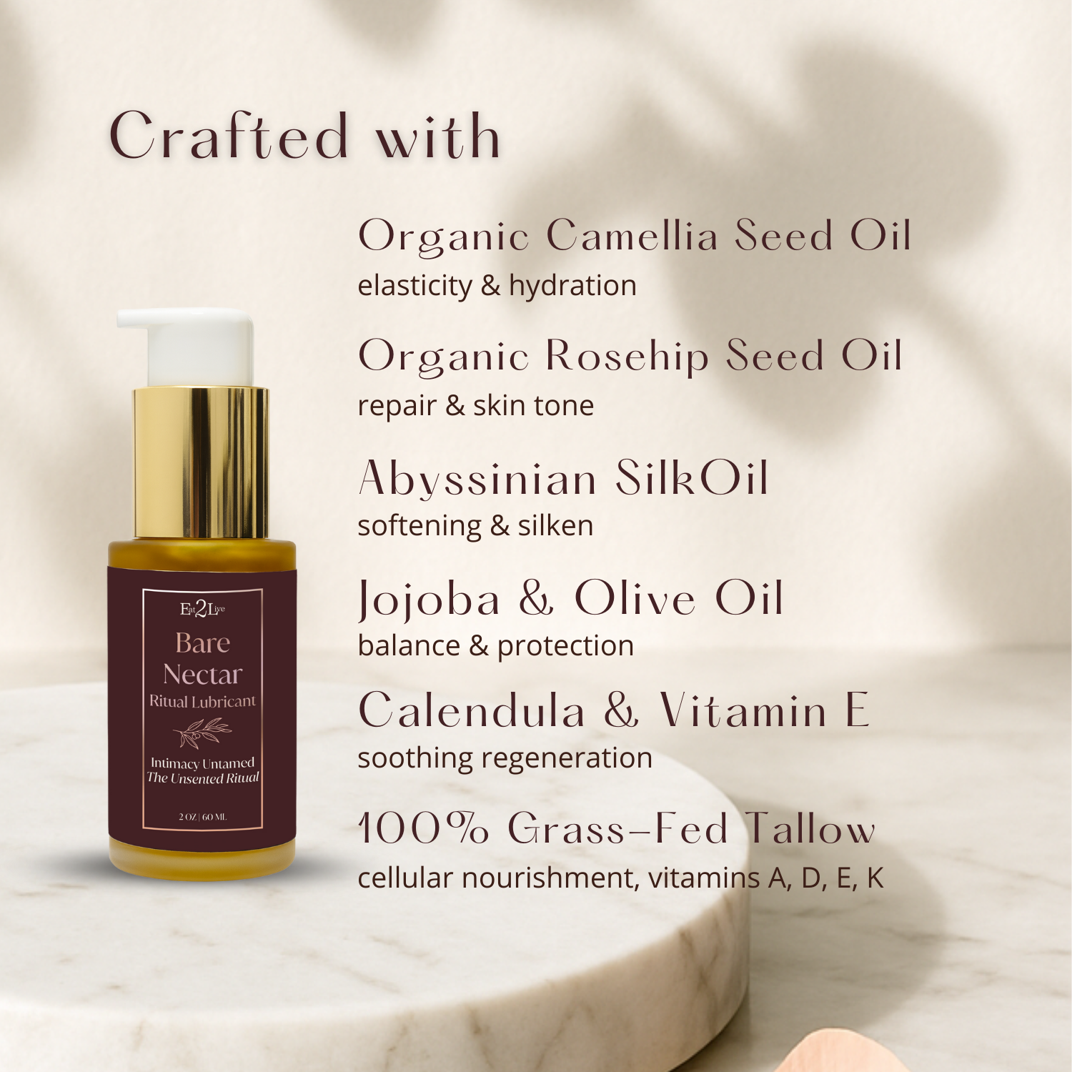 Bare Nectar Ritual Lubricant | Intimacy Untamed | The Unscented Ritual - Eat 2 Live