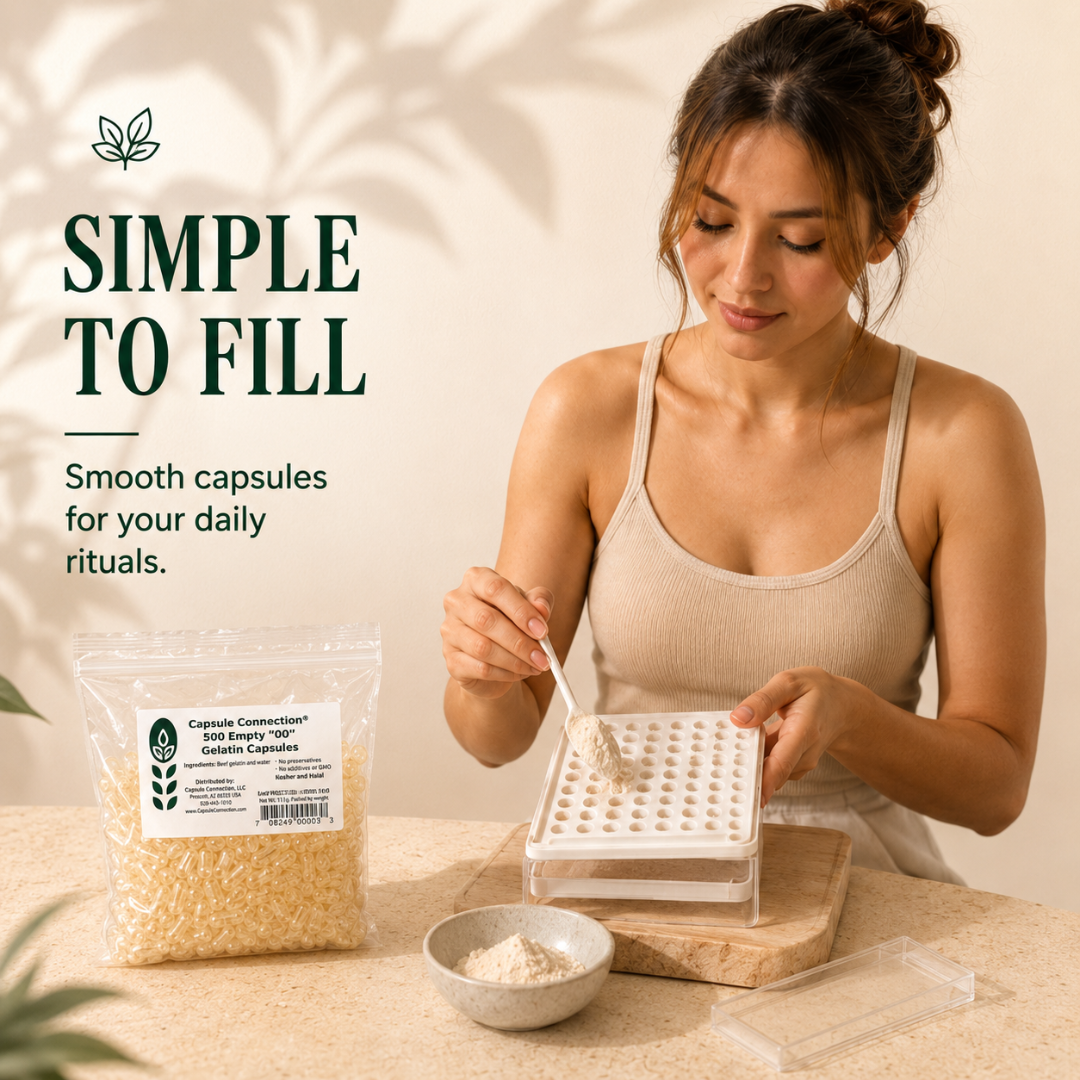 Capsule Connection – 500 Empty “00” Gelatin Capsules