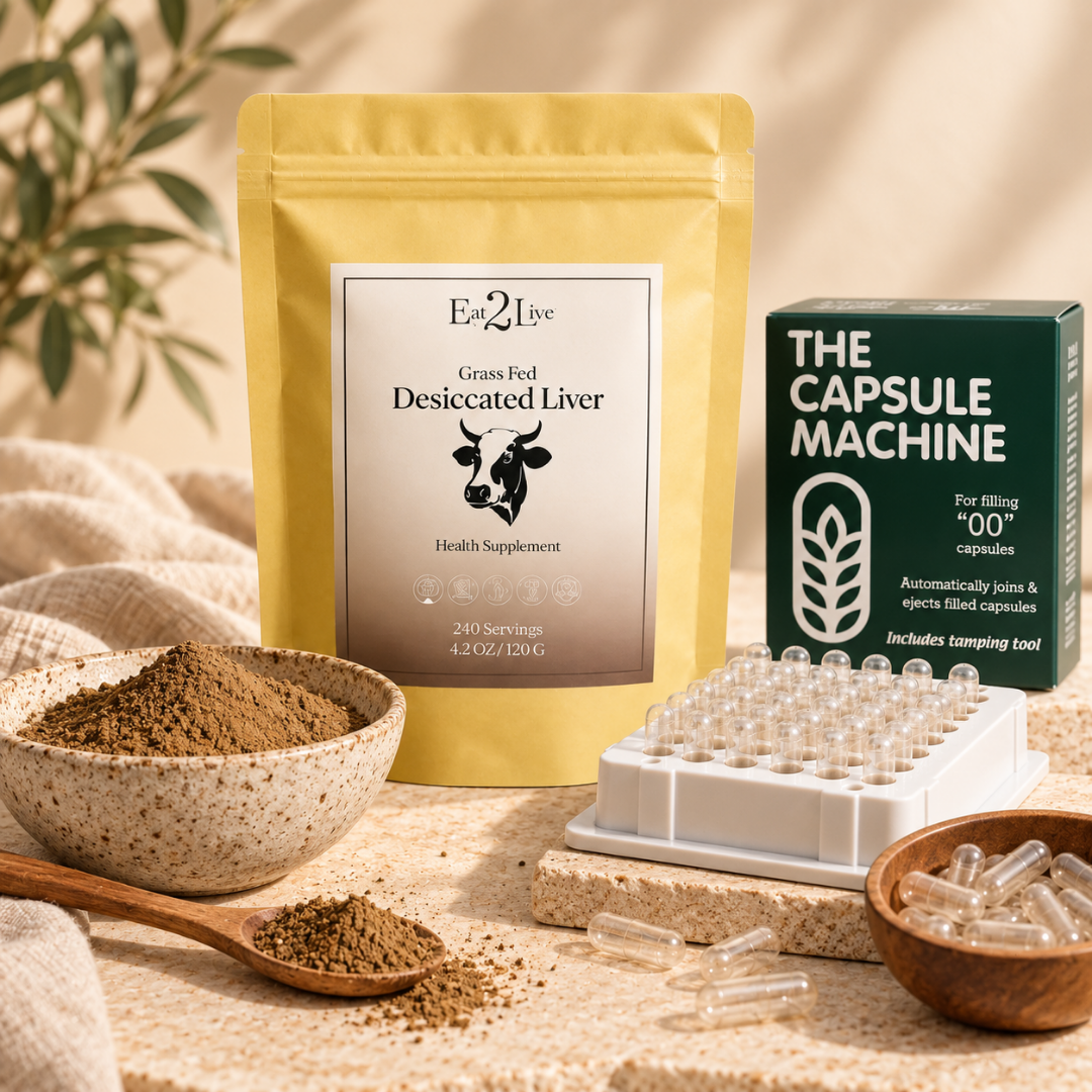 Grass-Fed Desiccated Beef Liver Powder Supplement - Eat 2 Live