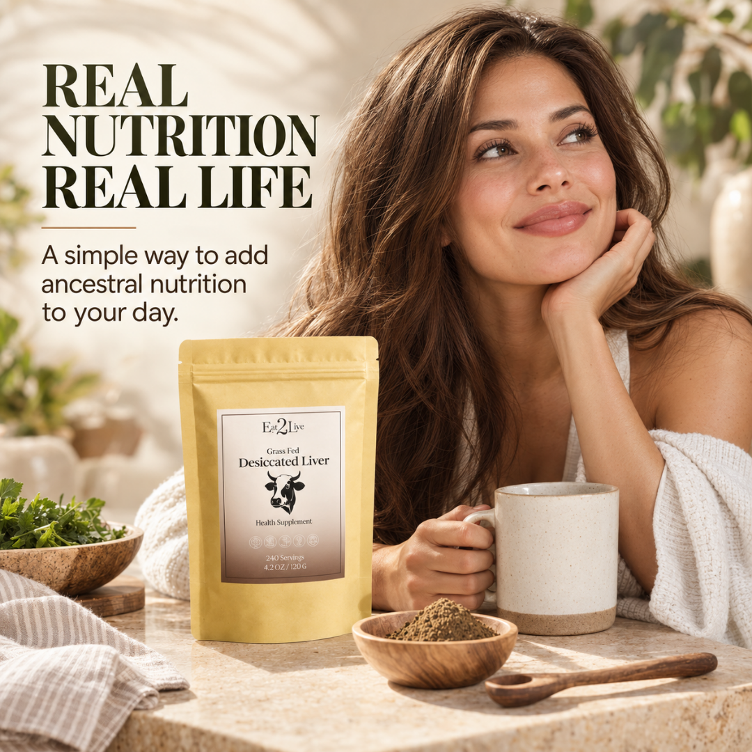 Grass-Fed Desiccated Beef Liver Powder Supplement - Eat 2 Live
