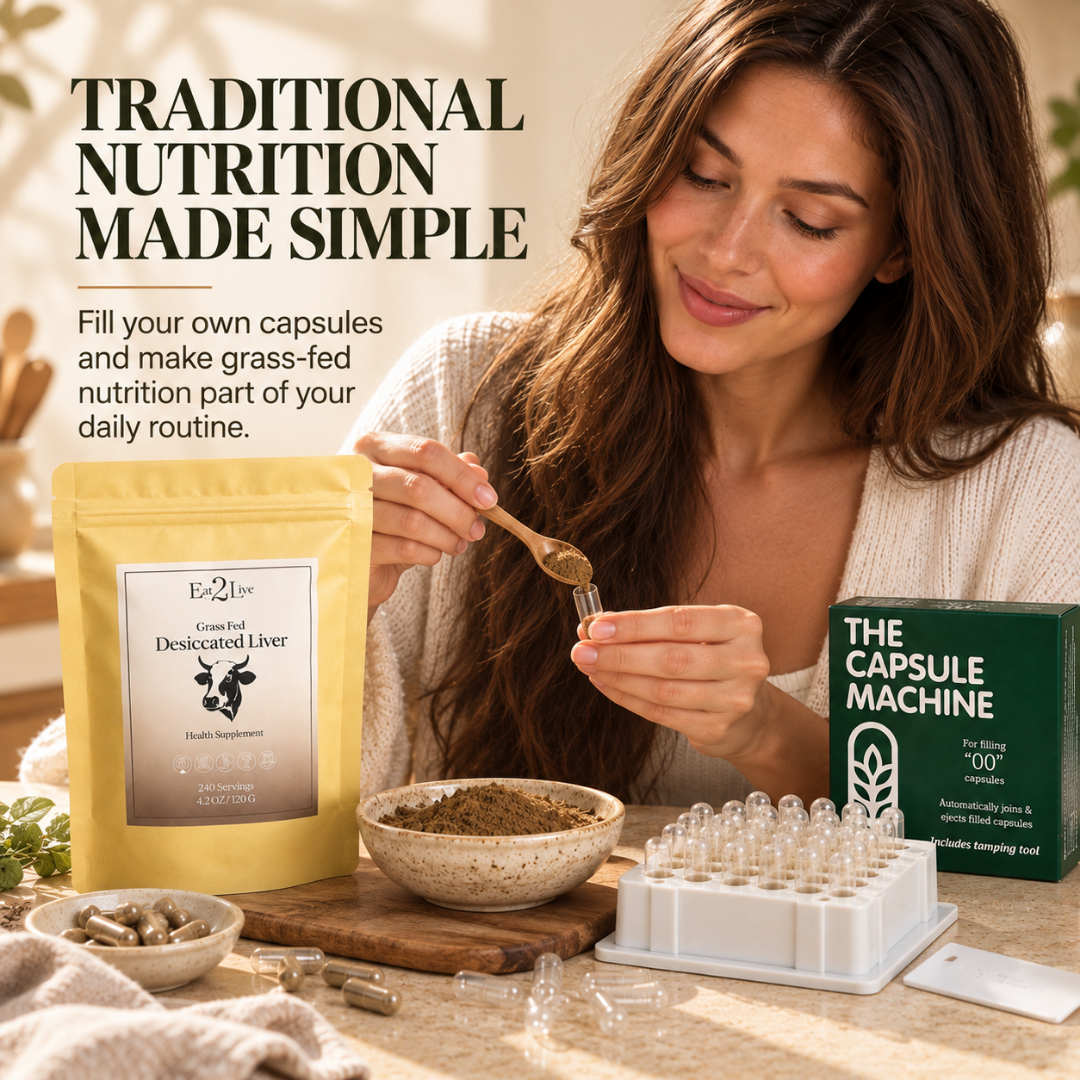 Grass-Fed Desiccated Beef Liver Powder Supplement - Eat 2 Live