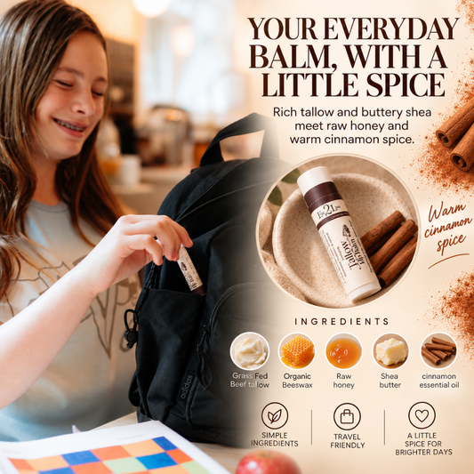 Cinnamon Kisses Tallow Lip Balm - Eat 2 Live