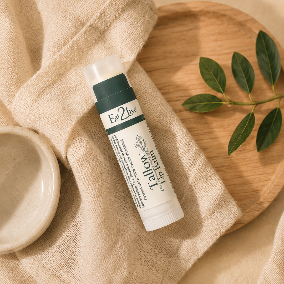 Decadent Mint Tallow Lip Balm - Eat 2 Live