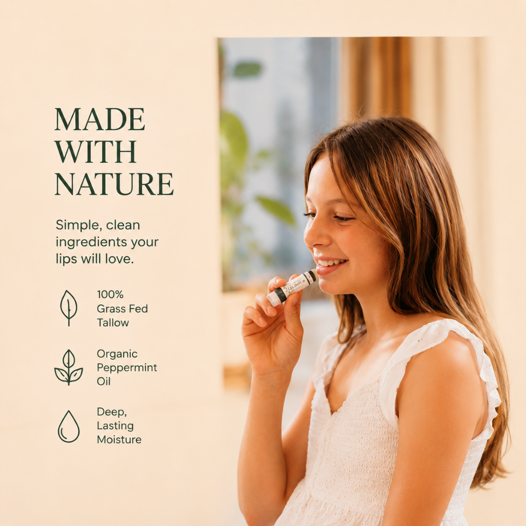 Decadent Mint Tallow Lip Balm - Eat 2 Live