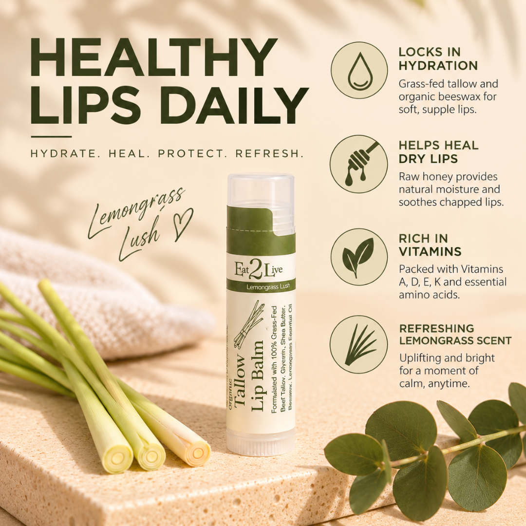 Lemongrass Lush Lip Balm - Eat 2 Live