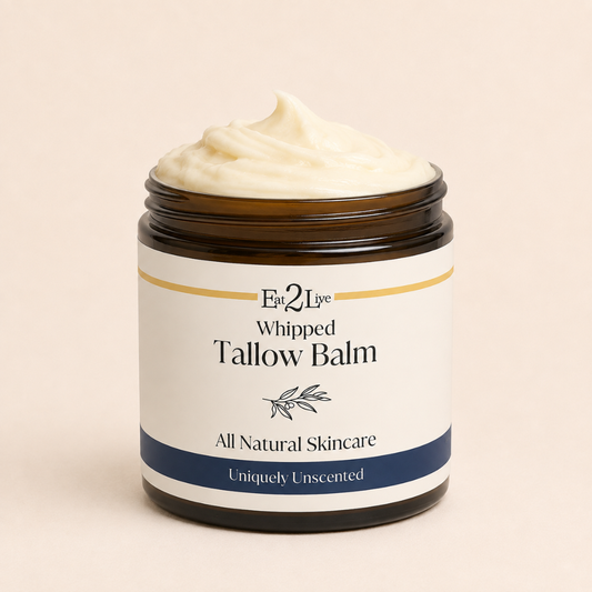 Uniquely Unscented Whipped Tallow Balm - Eat 2 Live