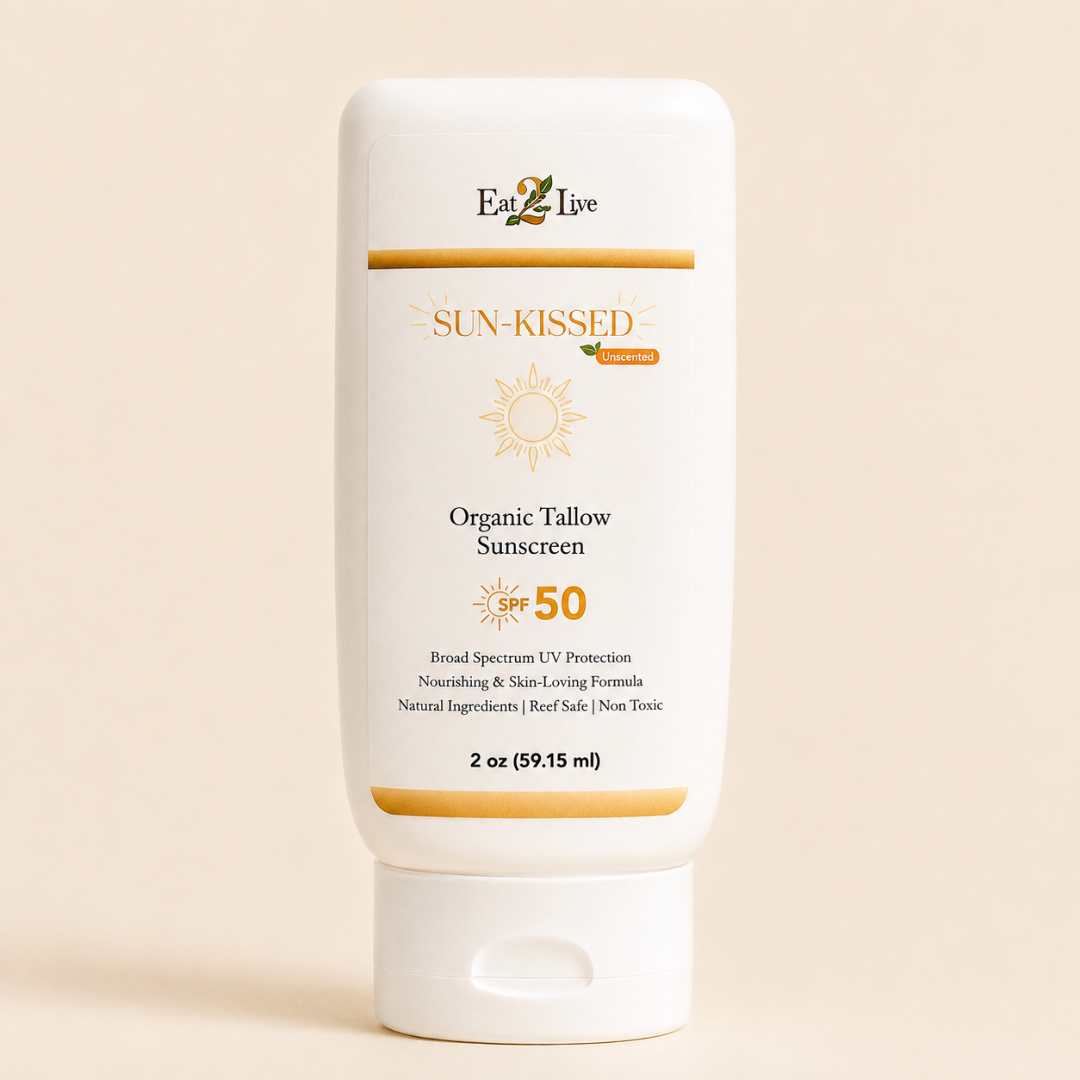 SunKissed Organic Tallow Sunscreen SPF 50 2 oz - Eat 2 Live