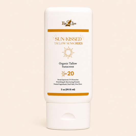 SunKissed Organic Tallow Sunscreen SPF 20 2 oz - Eat 2 Live