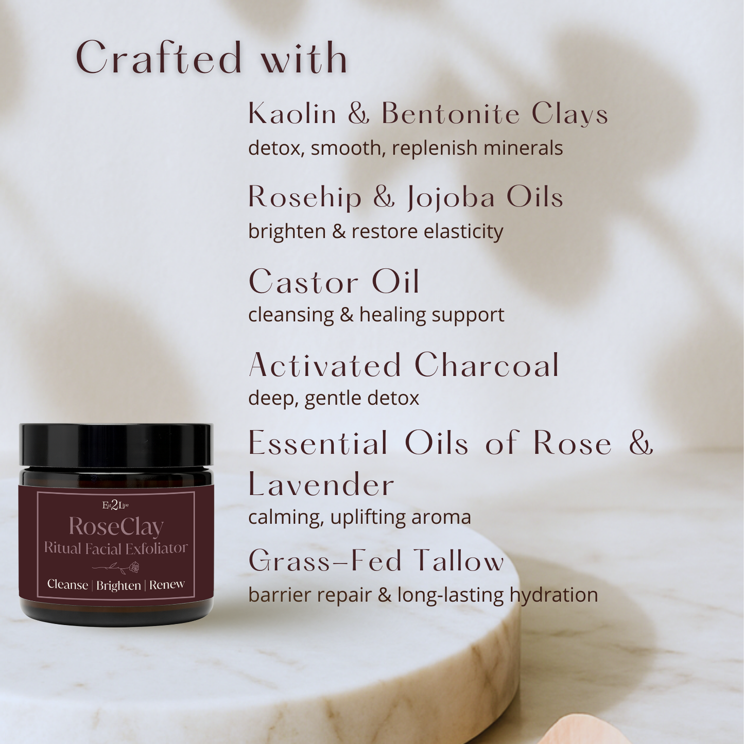 RoseClay Ritual Facial Exfoliator - Eat 2 Live