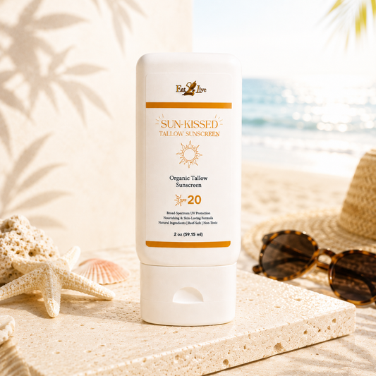 SunKissed Organic Tallow Sunscreen SPF 20 2 oz - Eat 2 Live