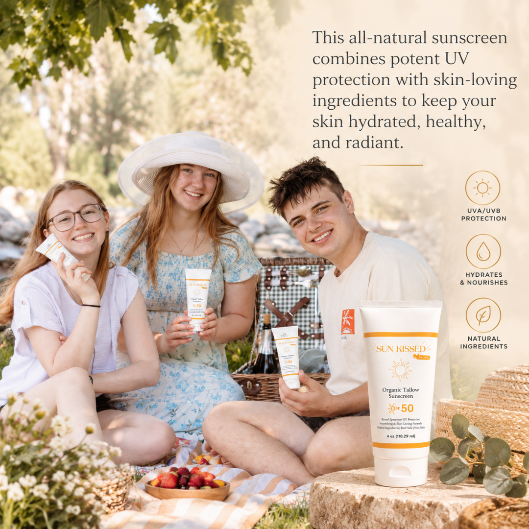 SunKissed Organic Tallow Sunscreen SPF 50 4 oz - Eat 2 Live