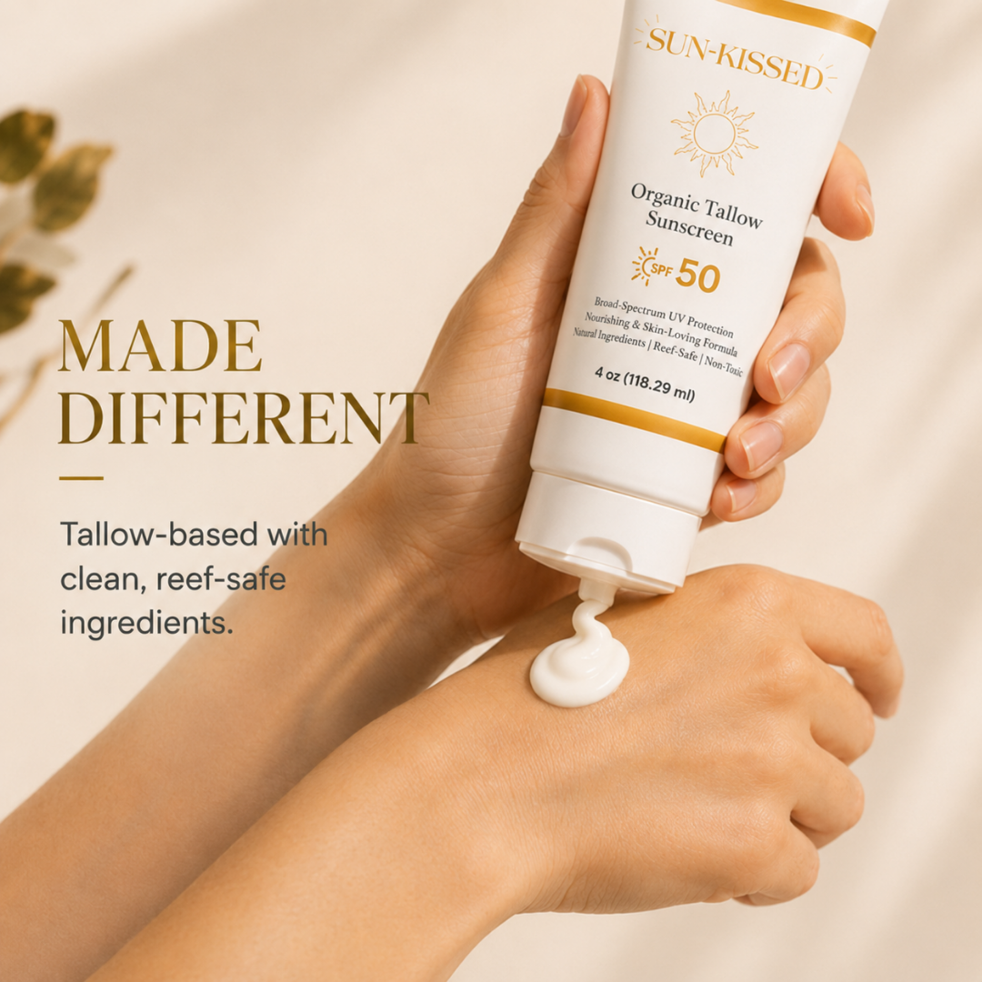 SunKissed Organic Tallow Sunscreen SPF 50 4 oz - Eat 2 Live