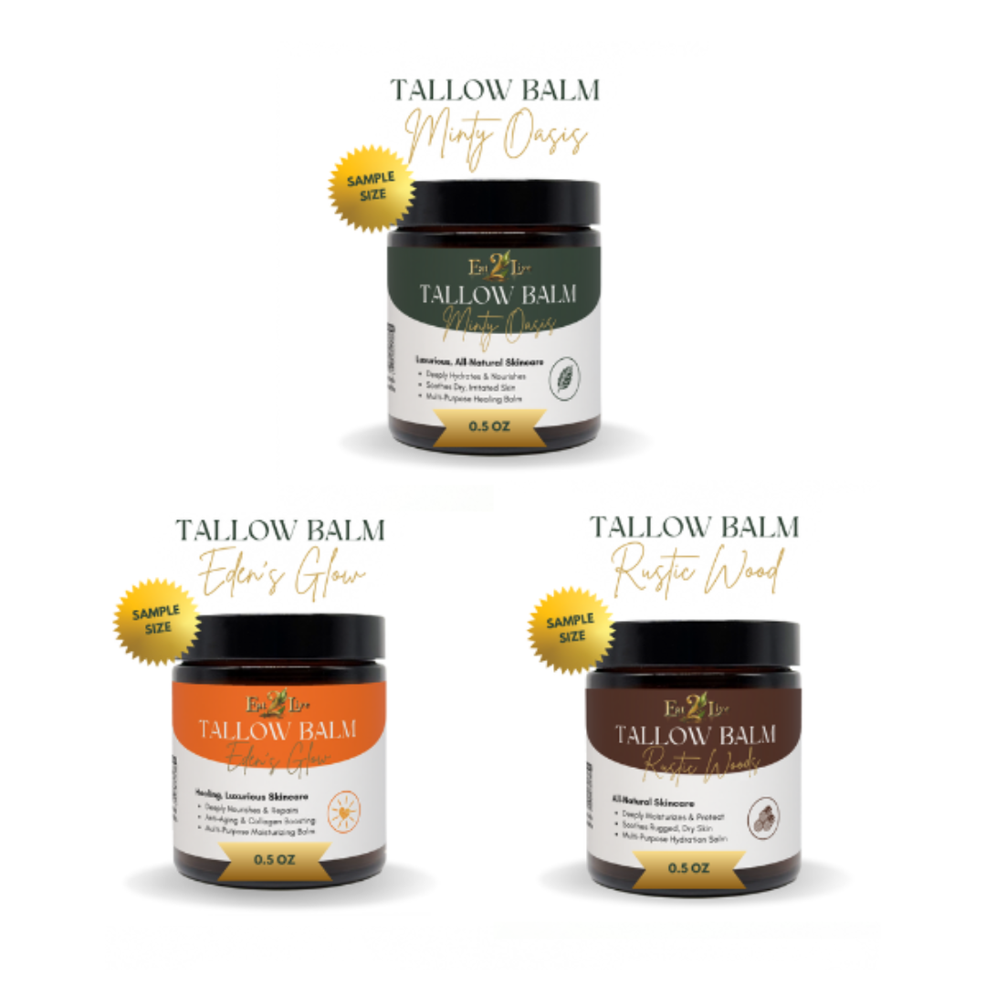 3-Piece Tallow Balm Sample Set - Founder's Choice - Eat 2 Live