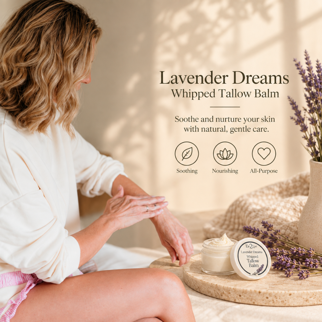 Lavender Dreams Whipped Tallow Balm - Sample Size (0.5 oz) - Eat 2 Live