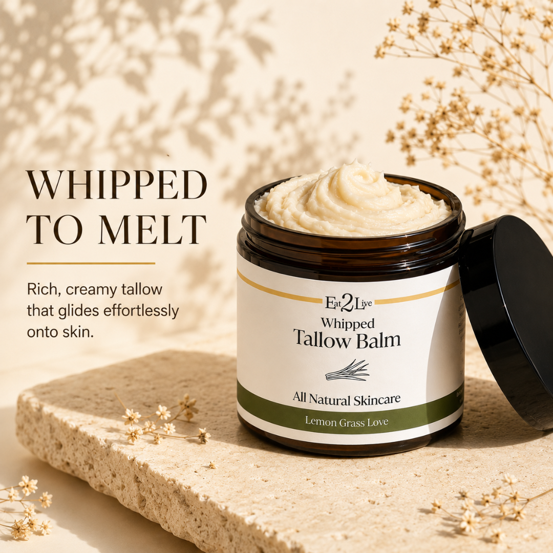 Lemon Grass Love Whipped Tallow Balm - Eat 2 Live
