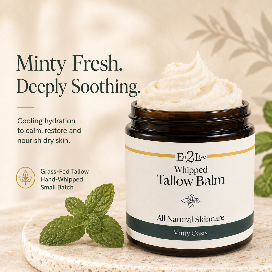 Minty Oasis Whipped Tallow Balm - Eat 2 Live