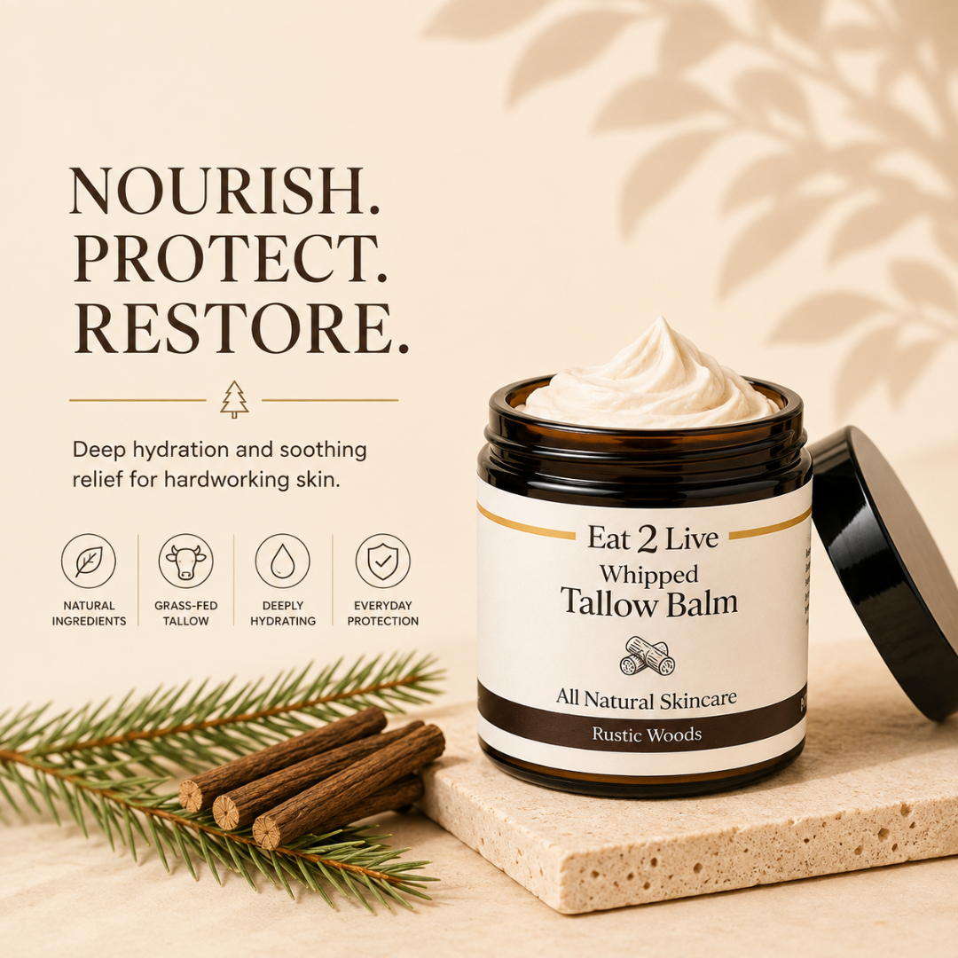 Rustic Woods Whipped Tallow Balm - Eat 2 Live